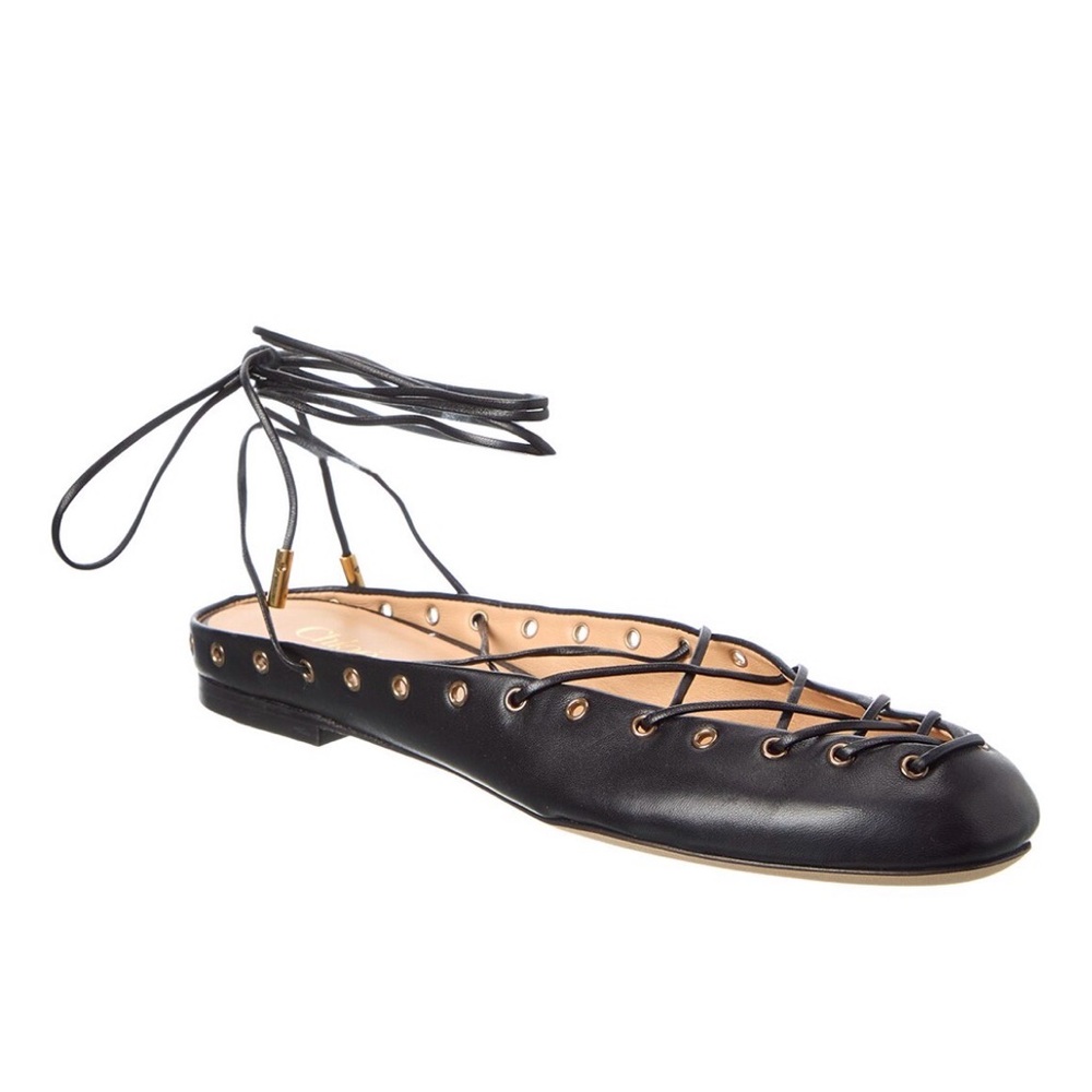 Elegant Black Lace-Up Women's Shoes